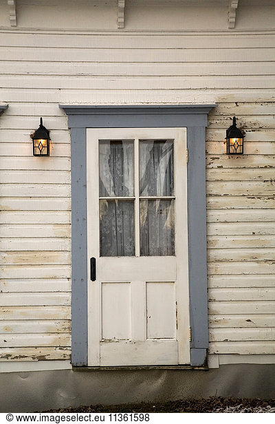 Quaint front door and building exterior