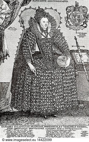 Queen Elizabeth of England (1558-1603) Elizabeth was the daughter of Henry V111 and Anne Boleyn. She was declared illegitimate by Parliament in 1536. Elizabeth made England Protestant again and her will was the law. She did not marry and was known as the Virgin Queen. During her reign  England became enemy of Catholic Spain and fought against Philip 11"s navy (The Spanish Armada). The Tudor period ended with her death  after 45 years on the throne. She was buried in Westminster Abbey.