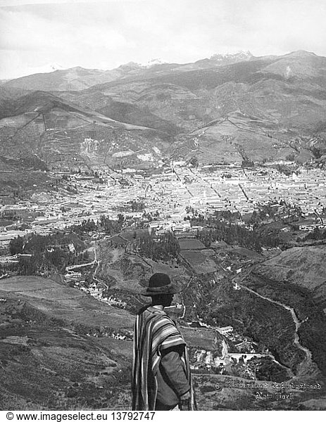 Quito  Ecuador: 1907 Looking west over Quito and the Andes mountains.