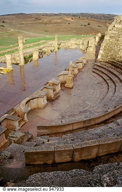 Römische Amphitheater. Römische Ruinen. Segobriga. Cuenca. Spanien