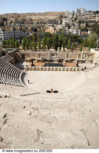 Römische Amphitheater Innenstadt. Amman. Jordanien.