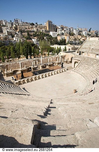 Römische Amphitheater Innenstadt. Amman. Jordanien.
