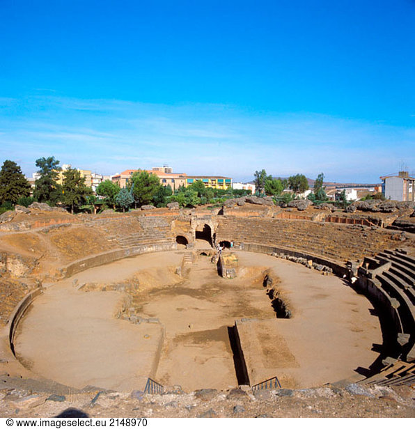 Römische Amphitheater  Merida. Provinz Badajoz  Extremadura  Spanien