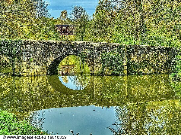 Römische Brücke  Eymet  Departement Dordogne  Nouvelle-Aquitaine  Frankreich.