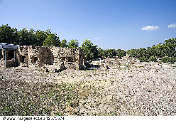 Römische Häuser in Olympia  Griechenland. Künstler: Samuel Magal