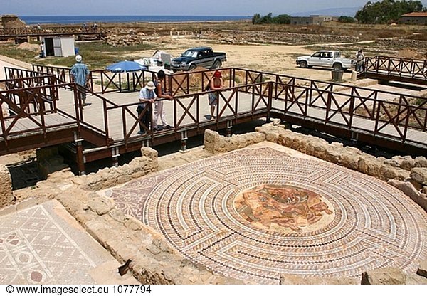 Römische Mosaik in alten Paphos. Ein UNESCO Weltkulturerbe. Zypern