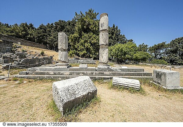 Römische Säulen  Ruinen des römischen Heiltempels Asklepieion  Kos  Dodekanes  Griechenland  Europa