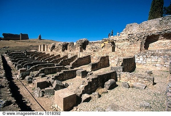 Römische Stadt ausgegraben wird. Valeria. Provinz Cuenca. Spanien.