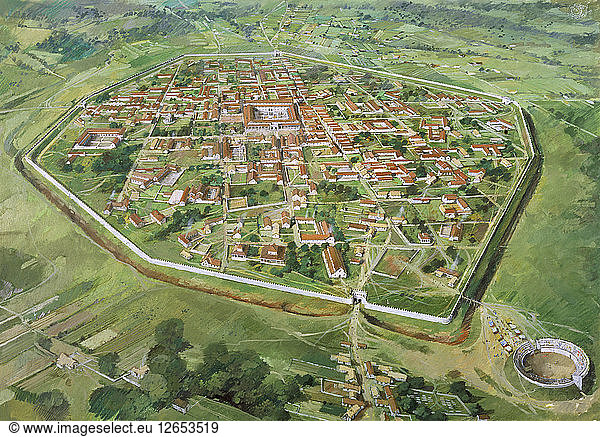 Römische Stadtmauern von Silchester  ca. 3. Jahrhundert  (1990-2010). Künstler: Ivan Lapper.
