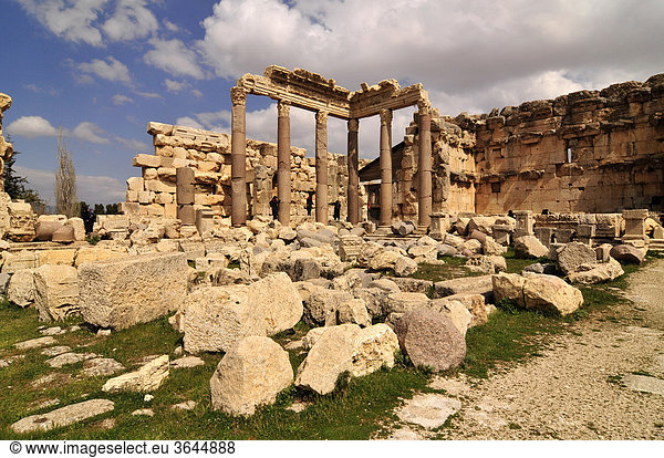 Römische Tempelruinen  UNESCO-Weltkulturerbe  Baalbek  Beqaa-Ebene  Libanon  Naher Osten  Orient