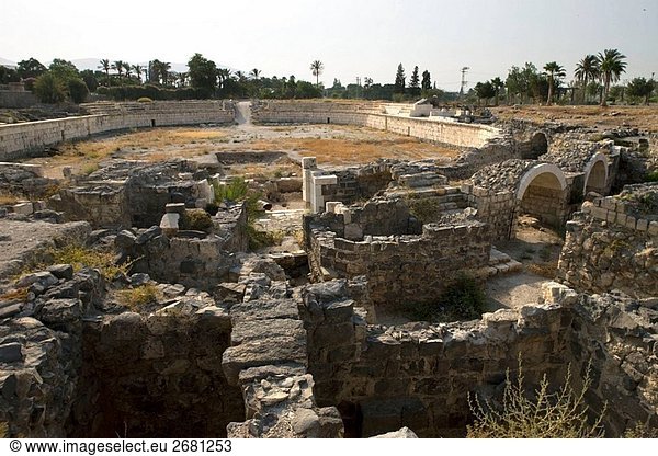 Römischen Hippodroms Ruinen tel Beit Shean Nationalpark. Israel.