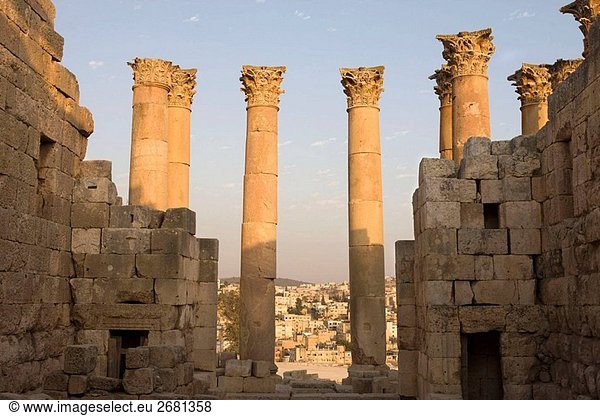 Römischen Tempel der Artemis Ruinen. Jerash. Jordanien.