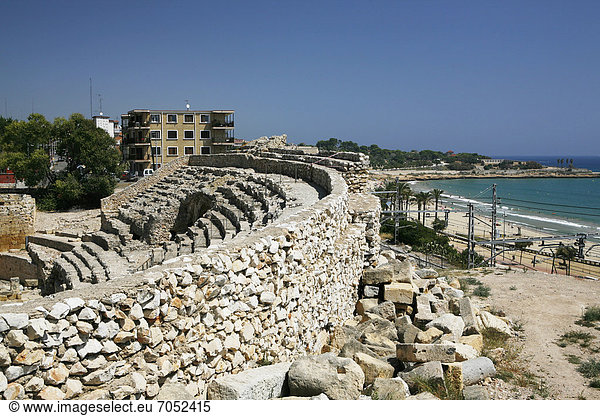 Römisches Amphitheater,  Ausgrabungsstätte,  Tarragona,  Katalonien,  Spanien,  Europa