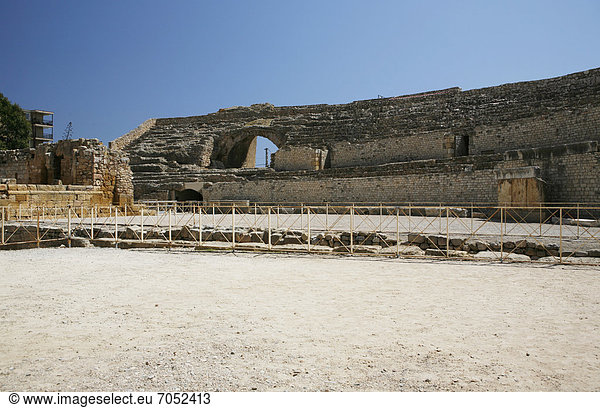 Römisches Amphitheater Ausgrabungsstätte Tarragona Katalonien Spanien Europa