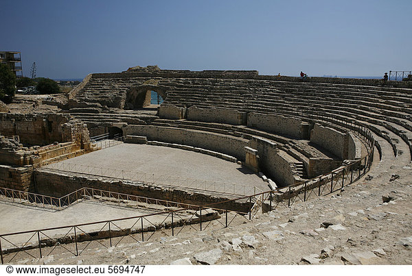 Römisches Amphitheater in Tarragona  Katalonien  Spanien  Europa