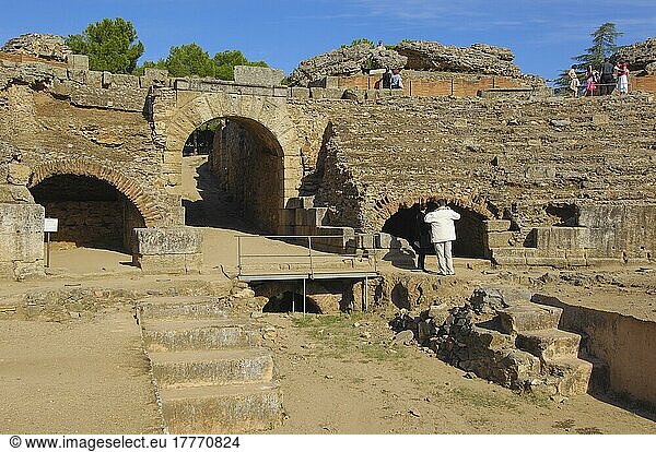 Römisches Amphitheater  Merida  UNESCO-Weltkulturerbe  Provinz Badajoz  Extremadura  Ruta de la Plata  Spanien  Europa