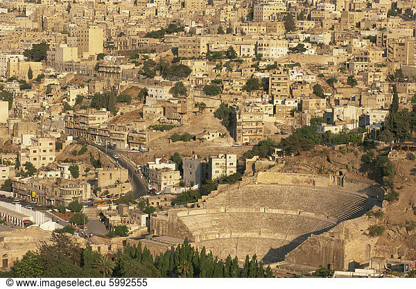 Römisches Amphitheater von Citadel  Amman  Jordanien  Naher Osten