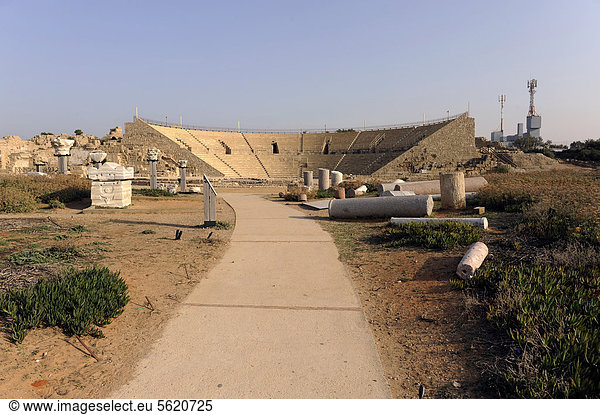 Römisches Theater,  Amphitheater,  Caesarea oder Caesarea Maritima,  Israel,  Naher Osten,  Vorderasien,  Asien