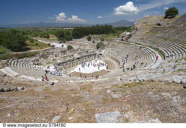 Römisches Theater, antike Stadt Ephesos, Efes, Türkei, Westasien