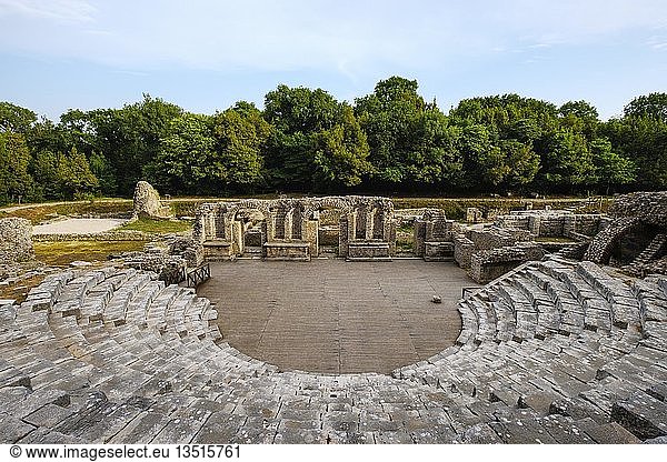 Römisches Theater antike Stadt Butrint Butrint-Nationalpark bei Saranda Qark Vlora Albanien Europa