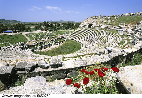 Römisches Theater  antike Stadt Milet  Türkei  Kleinasien