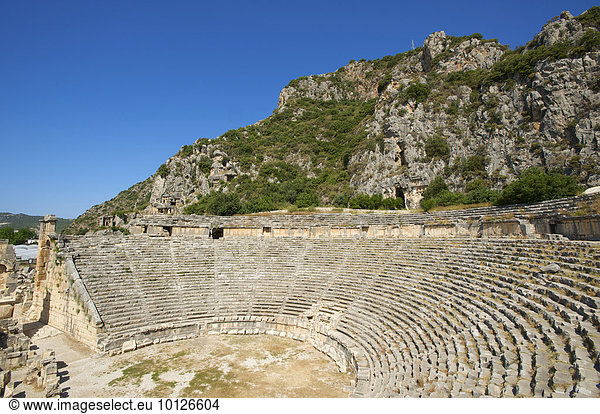 Römisches Theater in Myra  Lykien  türkische Südküste  Türkei  Vorderasien  Asien