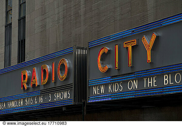 Radio City Music Hall  Famous Entertainment Venue Located In Rockefeller Center  Midtown Manhattan  New York  Usa