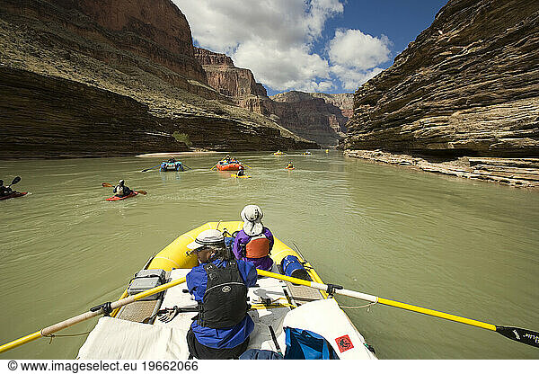 rafting down the Grand Canyon  Arizona