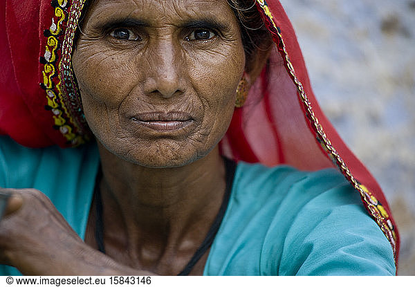 Rajasthanische Frau in traditioneller Kleidung