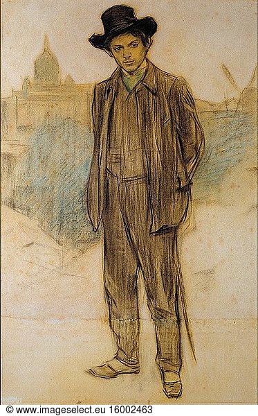 Ramon Casas - Porträt von Pablo Picasso - MNAC - Barcelona.