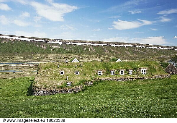Rasenwohnungen  Thvera  Island  Juni  Europa