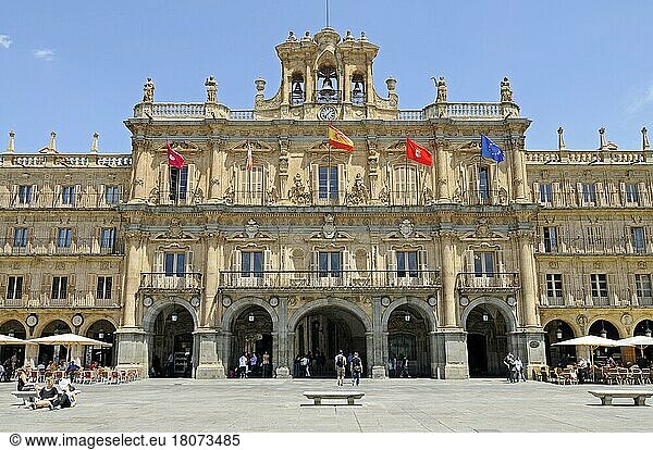 Rathaus  Plaza Mayor  Salamanca  Kastilien-León  Spanien  Europa