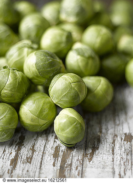 Raw Brussels sprouts  close-up