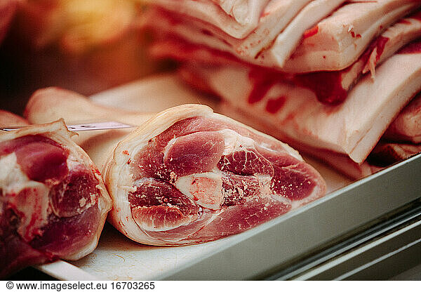 Raw meat at Farmers' market