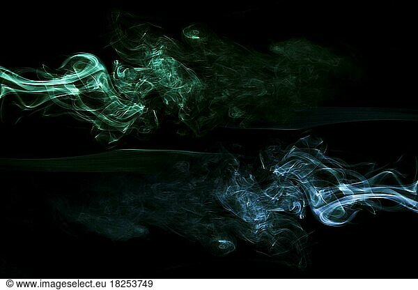 Realistic green blue smoke black background  Resolution and high quality beautiful photo