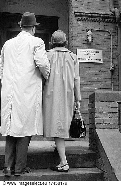 Rear View of Couple entering Planned Parenthood Building  Washington  D.C.  USA  Warren K. Leffler  US News & World Report Magazine Collection  March 3  1965