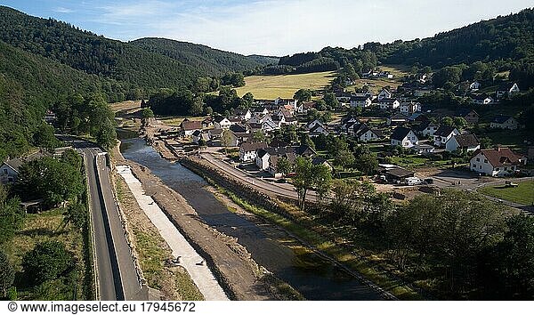 Reconstruction after the flood disaster in the Ahr valley near Hönningen  Rhineland-Palatinate  Germany  Europe