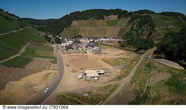 Reconstruction work after the flood on the Ahr in Marienthal  Rhineland-Palatinate  Germany  Europe