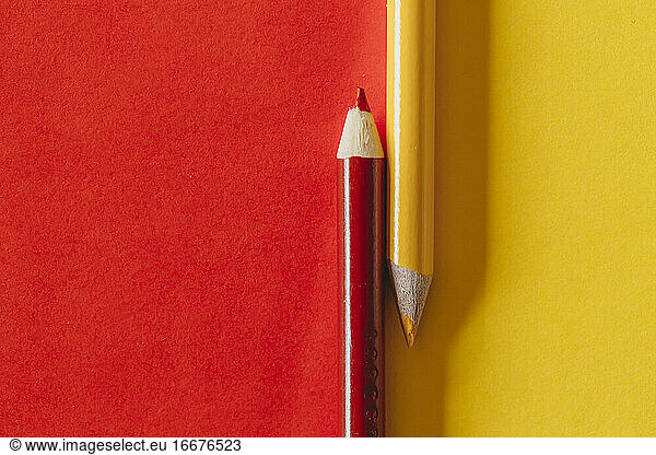 Red and Yellow Coloring Pencils