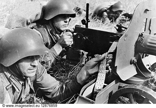 RED ARMY EXERCISE  1939. Red Army soldiers photographed during an exercise in the far eastern territory of the Soviet Union  October 1939.