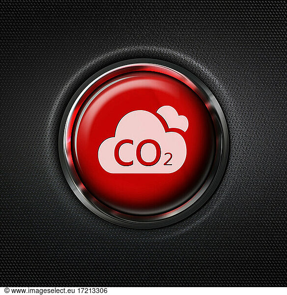 Red carbon emission danger stop button