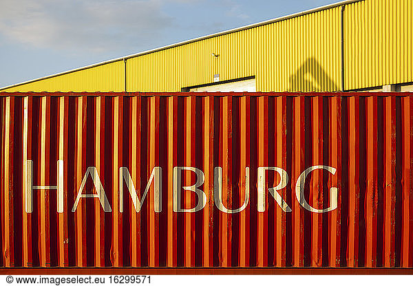 Red cargo container