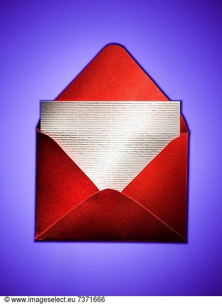 Red envelope with blank paper