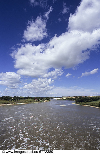 Red River by Lockport Bridge north of Winnipeg Manitoba