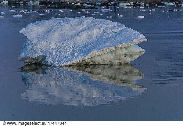 Reflection of a melting glacier  Canada.
