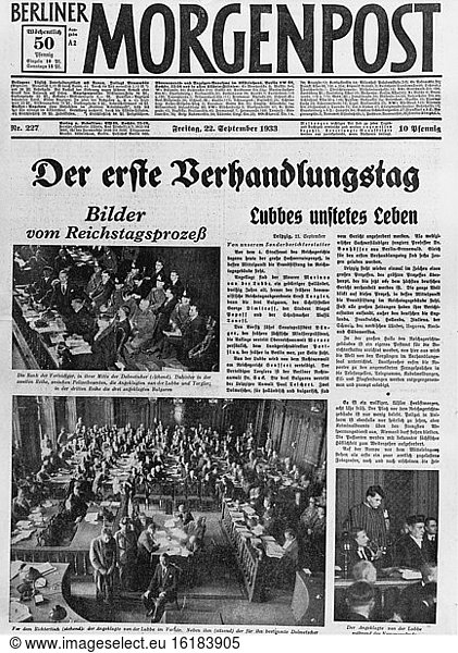 Reichstag Fire Trial / Berlin. Morgenpost