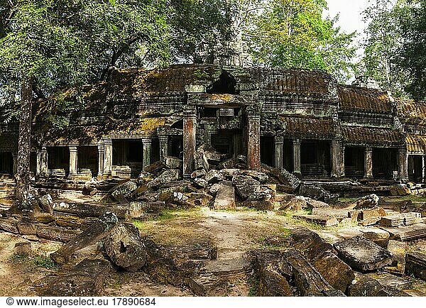 Reisen Kambodscha Konzept Hintergrund  Panorama der alten Ruinen von Ta Prohm Tempel  Angkor  Kambodscha  Asien