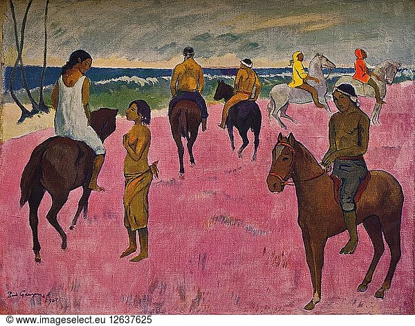 Reiter am Strande Reiter am Strande, 1902. Artist: Paul Gauguin.,riding ...