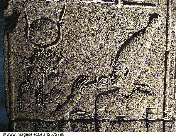 Relief aus dem inneren Heiligtum des Isis-Tempels  Philae  Ägypten. Künstler: Werner Forman