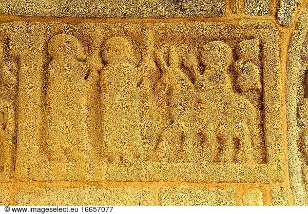 Relief in der Kirche von San Xes de Francelos  Ribadavia  Orense  Spanien